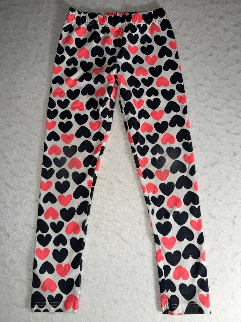 Carter's Black & Coral Heart Print Leggings